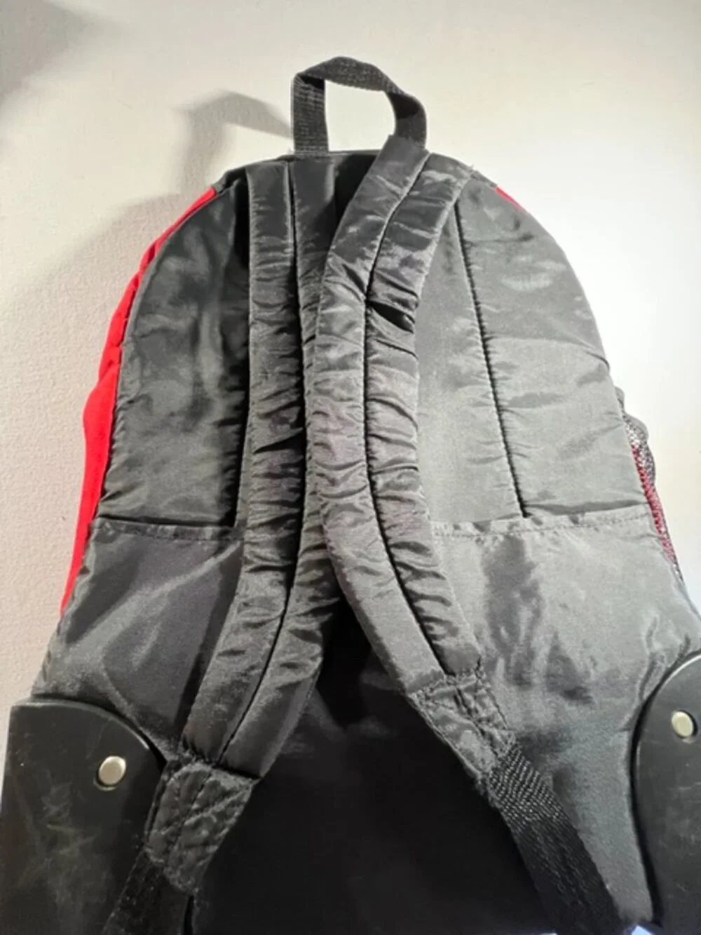 Vintage BLACK CANYON Red & Black Backpack rolling with shoulder pads 2000's